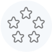 5 stars icon in black and white