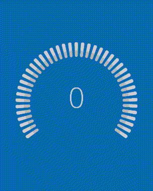 a blue rectangle with a white circle in the middle