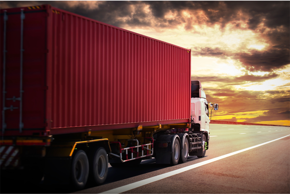 Shipping Container Trucks a semi truck on the road