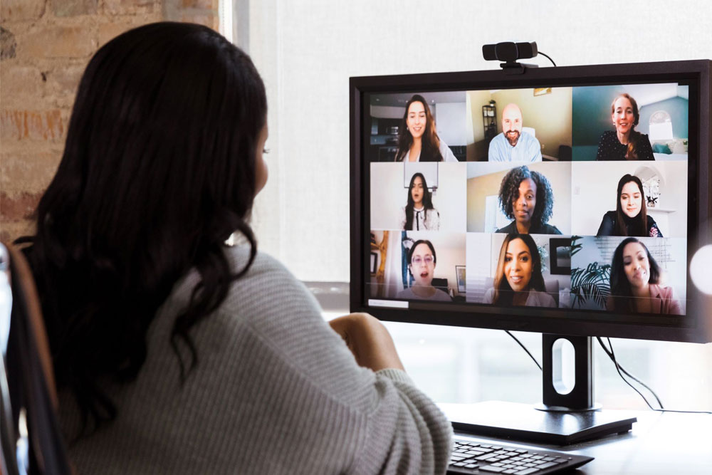 Woman on Zoom Call