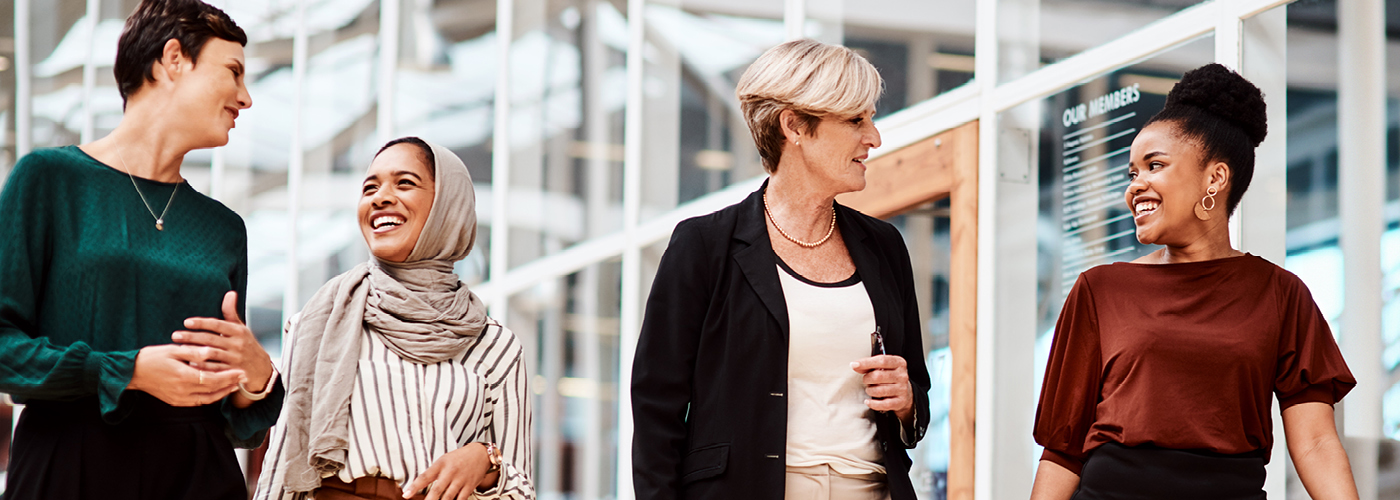 a group of women talking