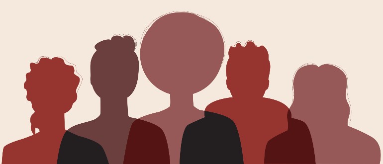Graphic of silhouette of diverse individuals