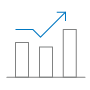 Icon of a bar chart with a trend line